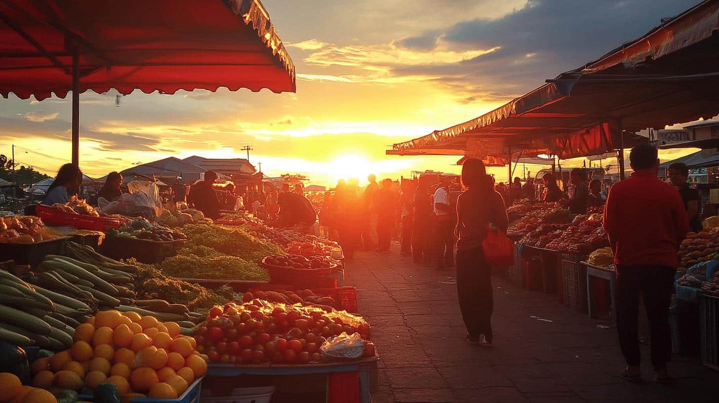 a group of people at a market - Consumer sovereignty in free market economy