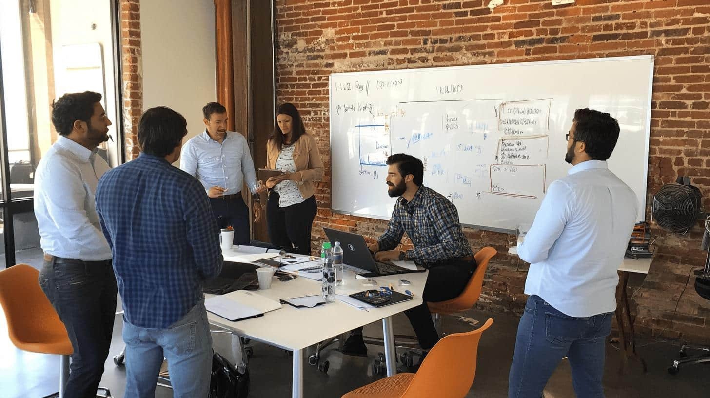 Group of professionals collaborating in a meeting, symbolizing kinds of economic liberty.