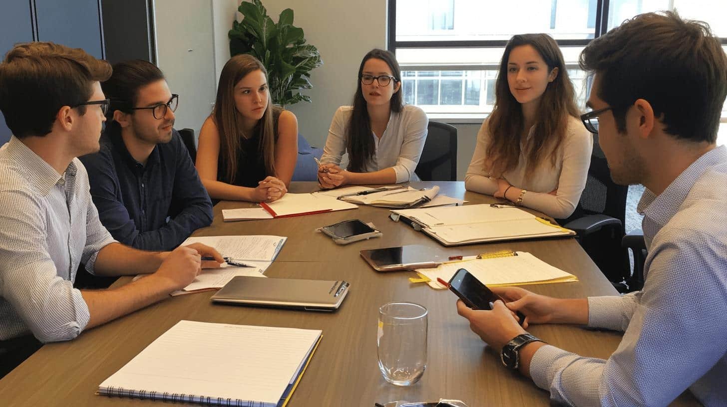 Business team discussing strategies related to Woke Capitalism in a corporate meeting.
