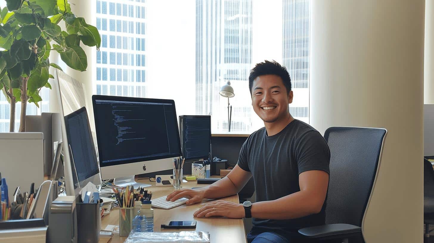 a man sitting at a desk with a computer - Why Should Employers Care About Work-Life Balance